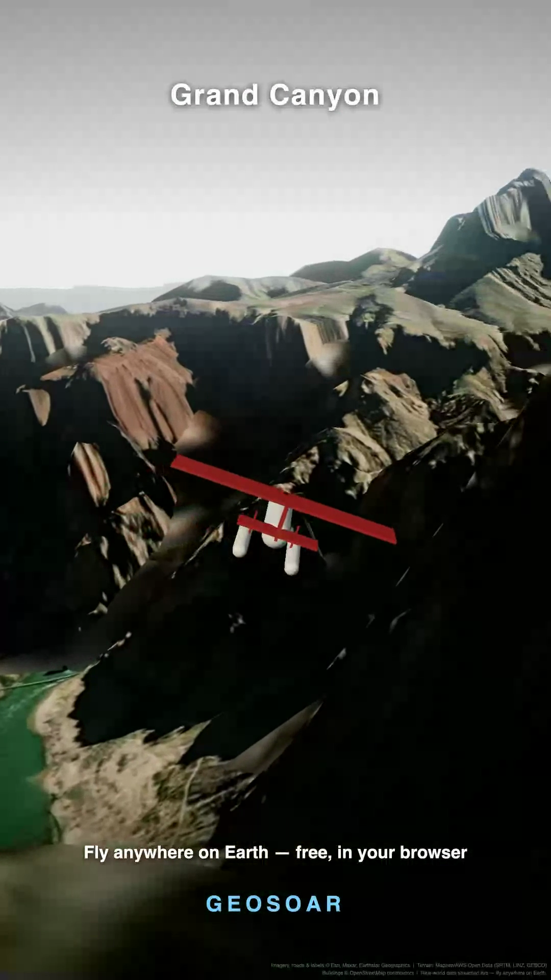 Flying over the Grand Canyon in Geosoar